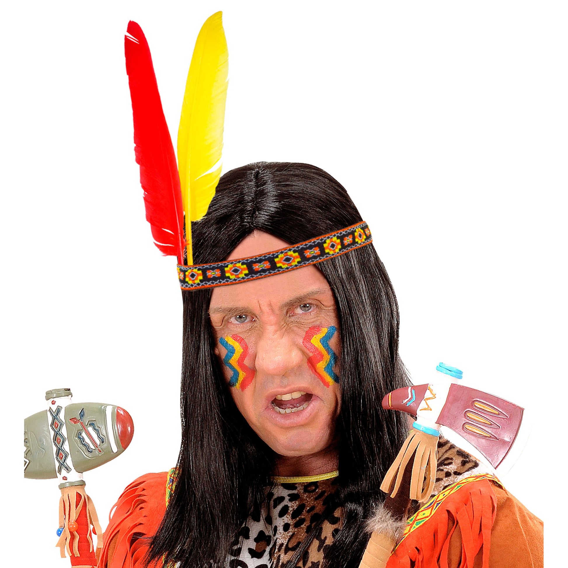 "INDIANERSTIRNBAND MIT 2 FEDERN" in2 Farben sort – Detailansicht