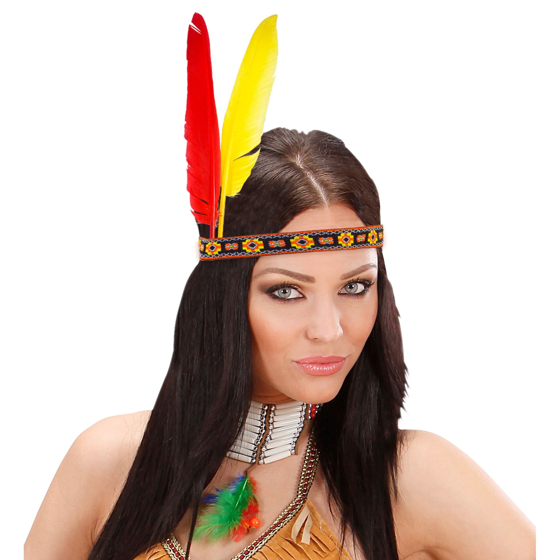 "INDIANERSTIRNBAND MIT 2 FEDERN" in2 Farben sort – Ansicht 3