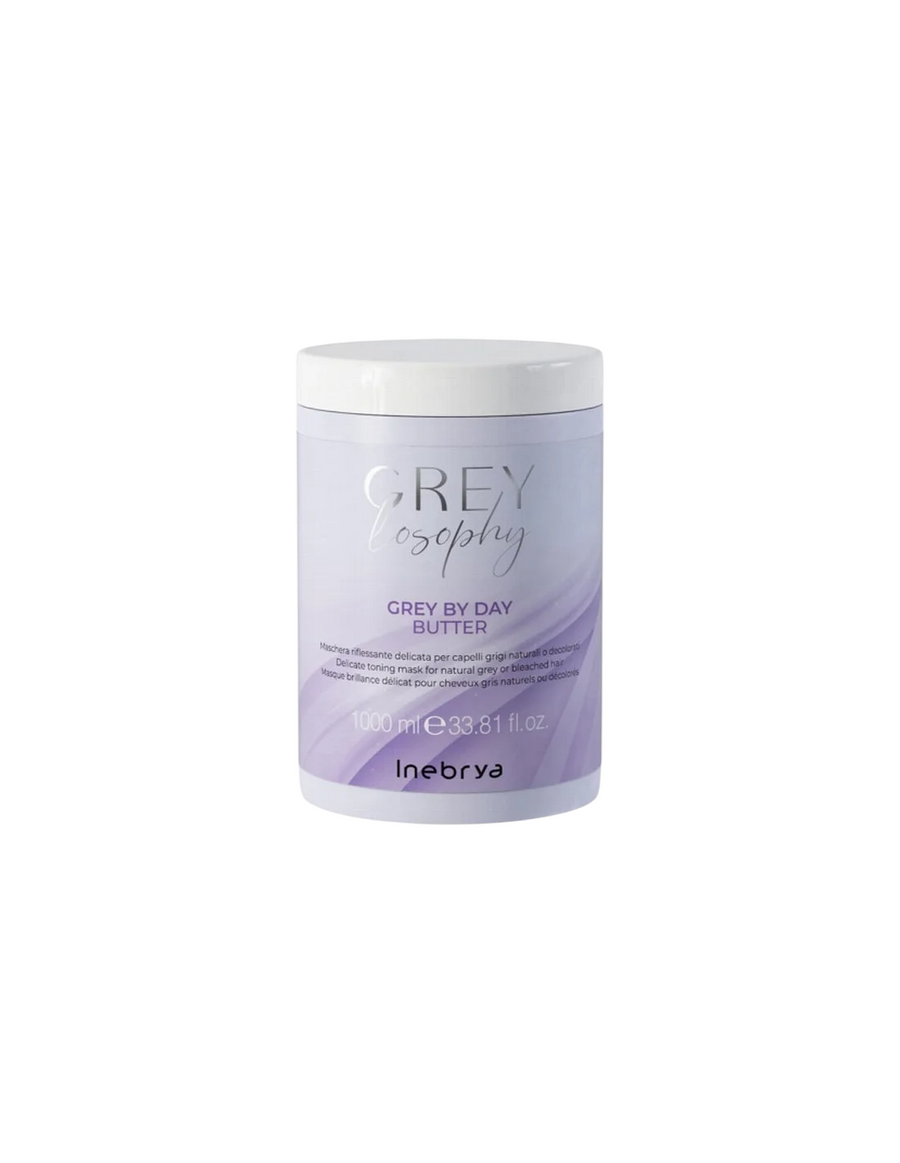 Inebrya Inebrya, Grey By Day, Haarbehandlungs-Crememaske, Zur Neutralisierung von Gelbtönen, 1000 ml Regular
