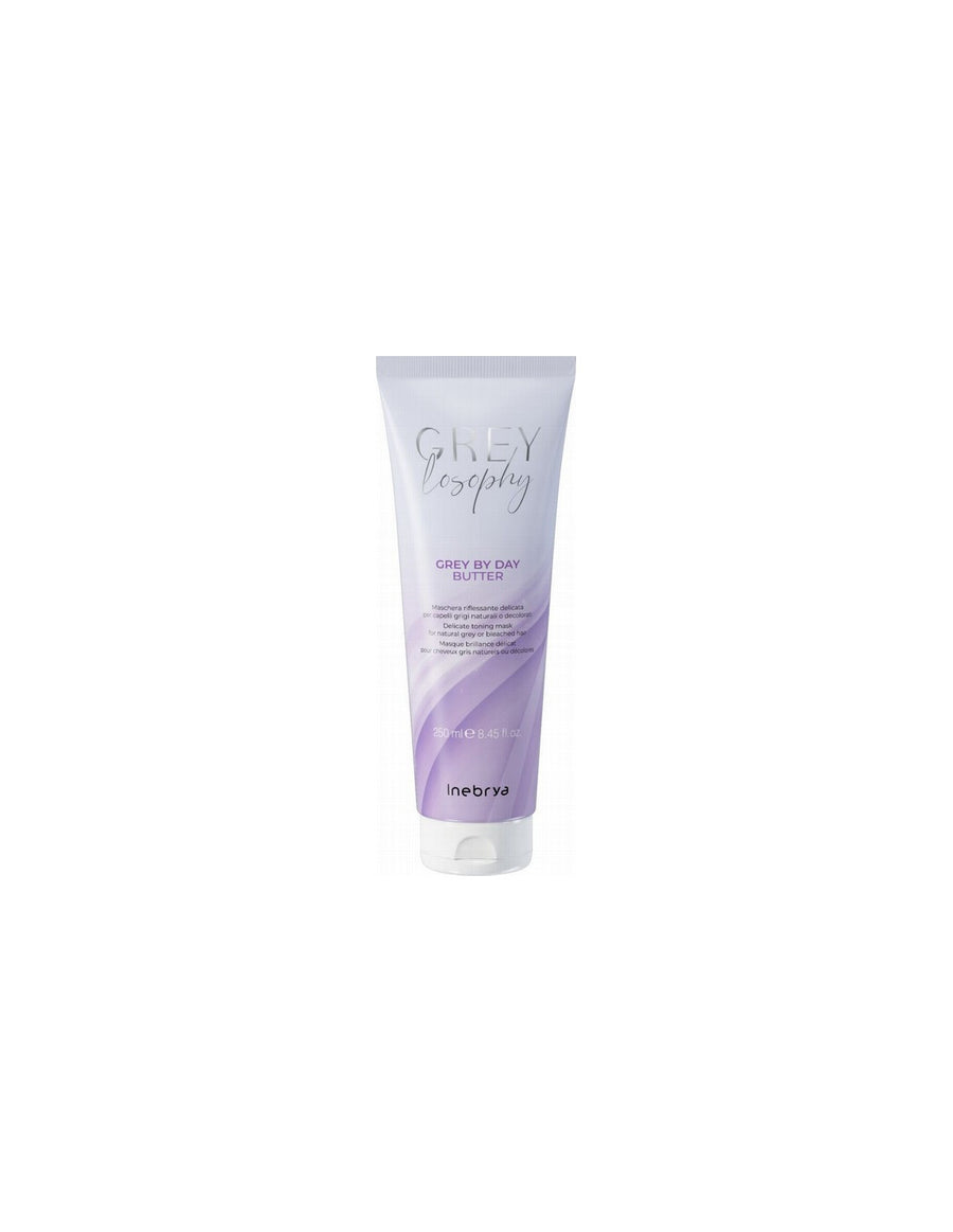 Inebrya Inebrya, Grey By Day, Vegan, Haarbehandlungs-Crememaske, Zur Neutralisierung von Gelbtönen, Nach dem Shampoo, 250 ml 
