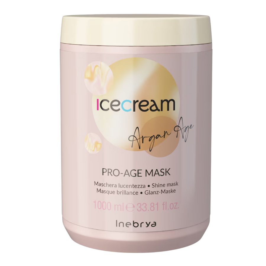 Inebrya Inebrya, Ice Cream Pro-Age, Arganöl, Haarbehandlungs-Crememaske, Strahlend, 1000 ml Regular