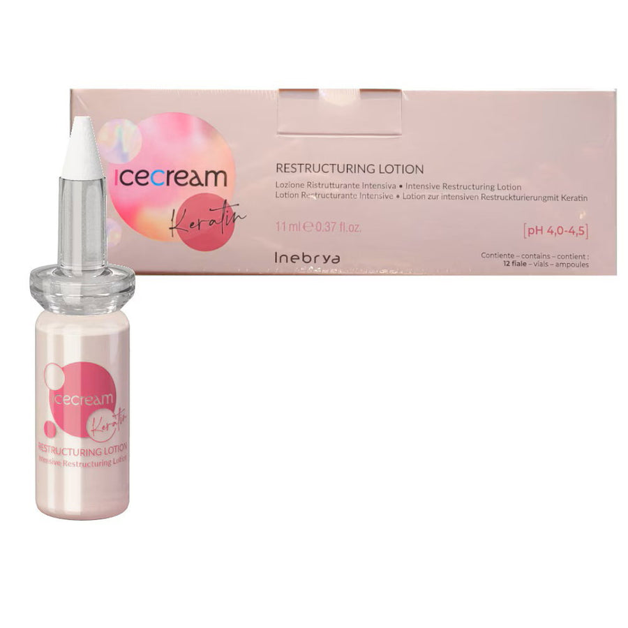 Inebrya Inebrya, Ice Cream Keratin, Haarlotion-Behandlung, Intensive Reparatur, 12 stk, 11 ml Regular