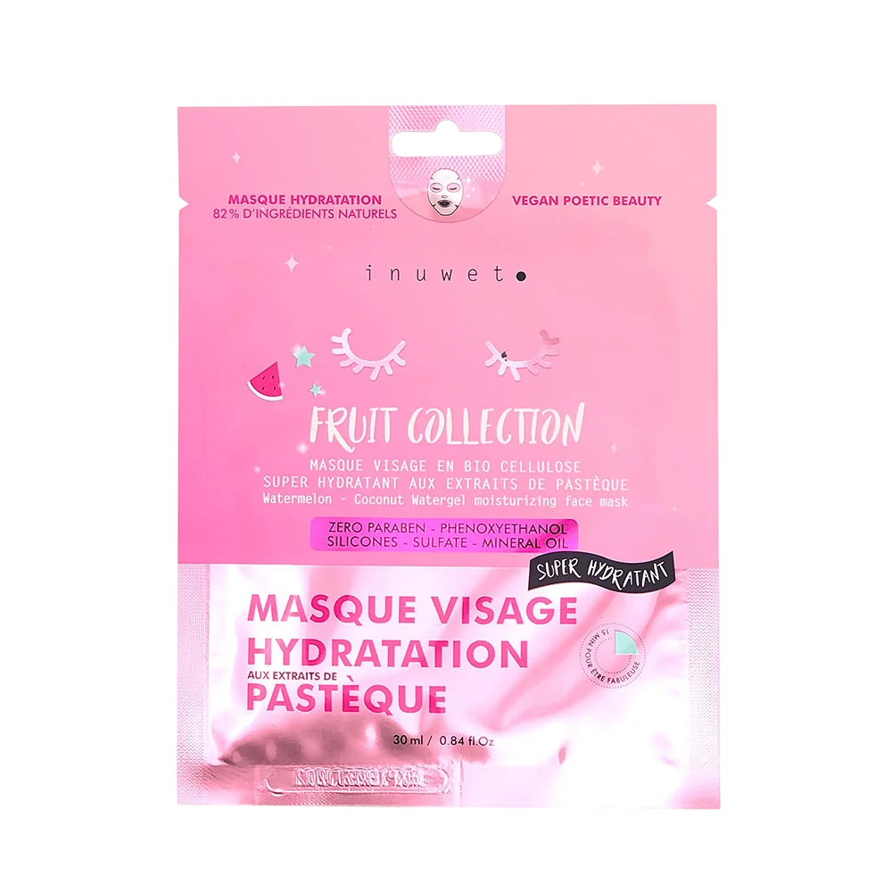 Inuwet, Fruit Collection, Wassermelone, Hydrating, Regenerating & Refreshing, Gesichtsmaske, Gesicht, Tag & Nacht, 30 ml