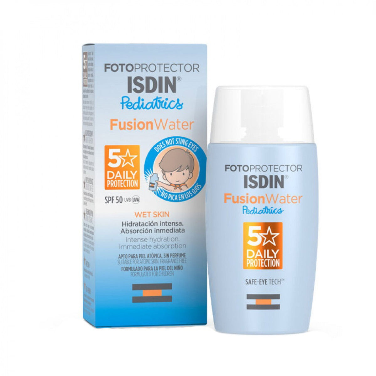 Isdin, Fotoprotector Pediatrics, Sonnenschutzfluid, Für Gesicht & Körper, Hoher Schutz SPF 50, breites Spektrum UVA/UVB Widerstand., 50 ml