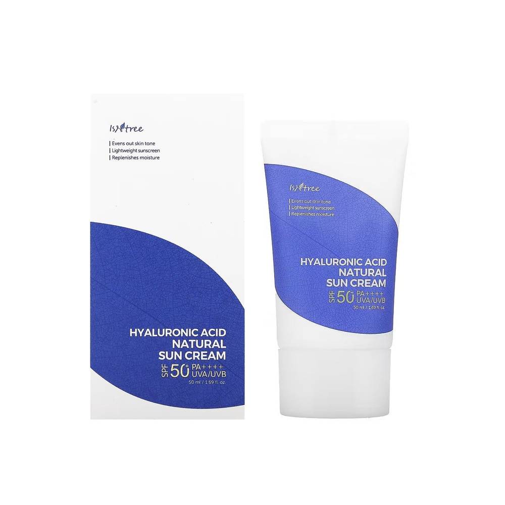 Isntree, Hyaluronic Acid Natural Sun, Hydrating, Soothing & Protecting, Vor Sonneneinstrahlung, Sahne, Für das Gesicht, SPF 50+, 50 ml