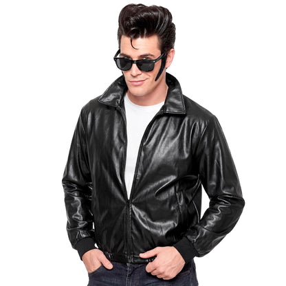 "JACKE GREASER / T - BIRDS AUS KUNSTLEDER" – Vorderansicht