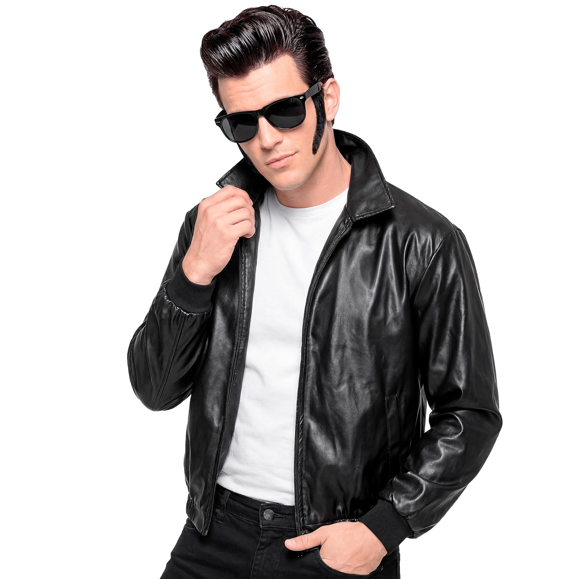 "JACKE GREASER / T - BIRDS AUS KUNSTLEDER" – Detailansicht