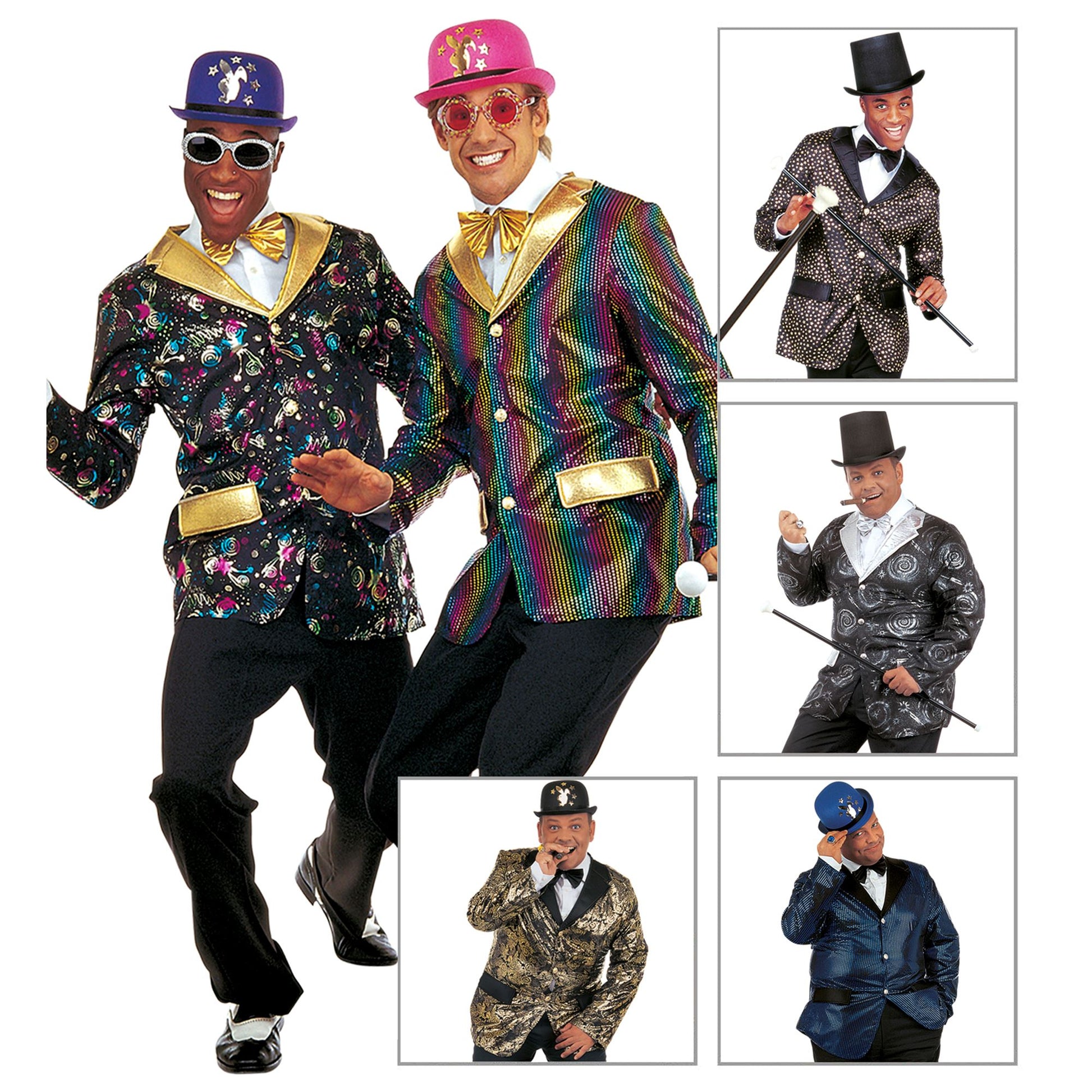 "JACKE PARTY TIME MIT FLIEGE" sort. in 6 Modellen – Vorderansicht