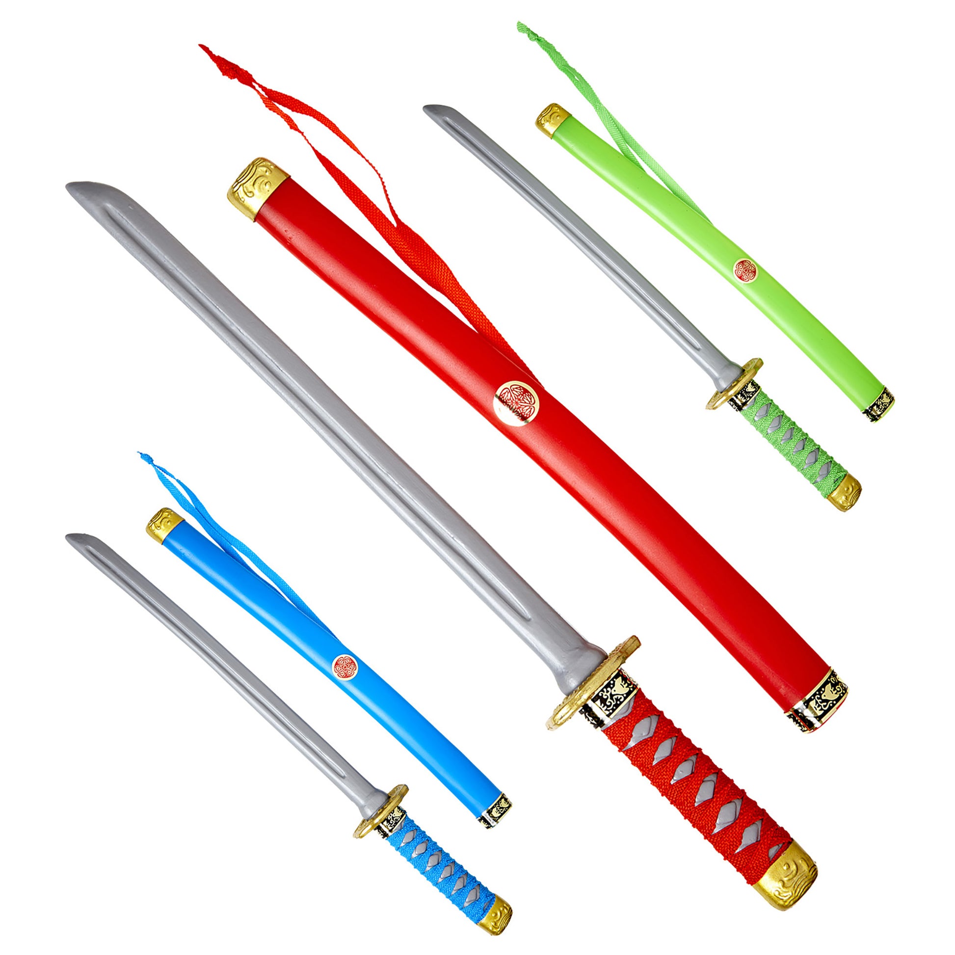 "JAPANISCHES KATANA / NINJASCHWERT MIT SCHEIDE" 60 cm - 3 Farben sortiert – Vorderansicht