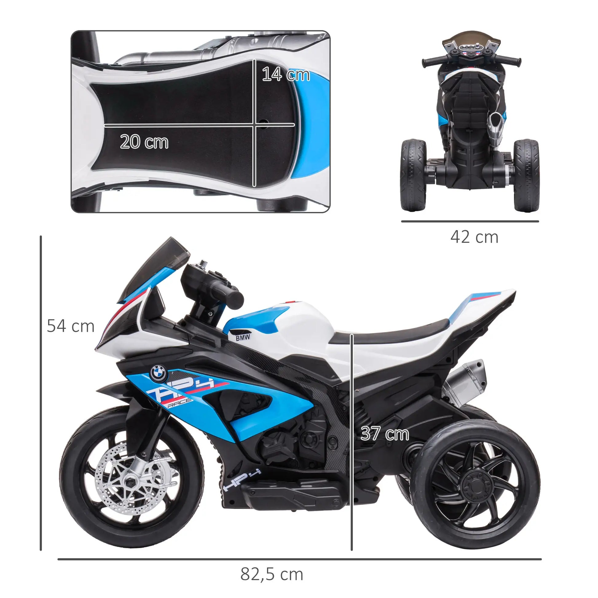 Elektro Motorrad Kindermotorrad Blau mit LED-Scheinwerfer – HOMCOM - Fasnacht24.ch