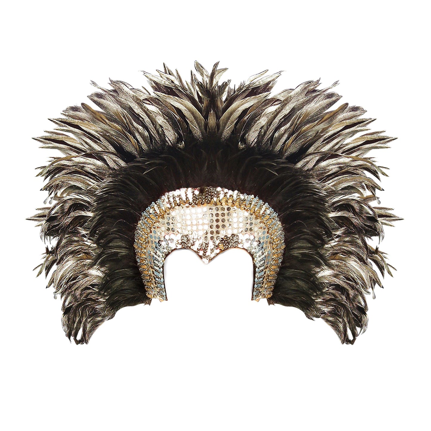 "KABARETT FEDERKOPFSCHMUCK" - silber – Vorderansicht