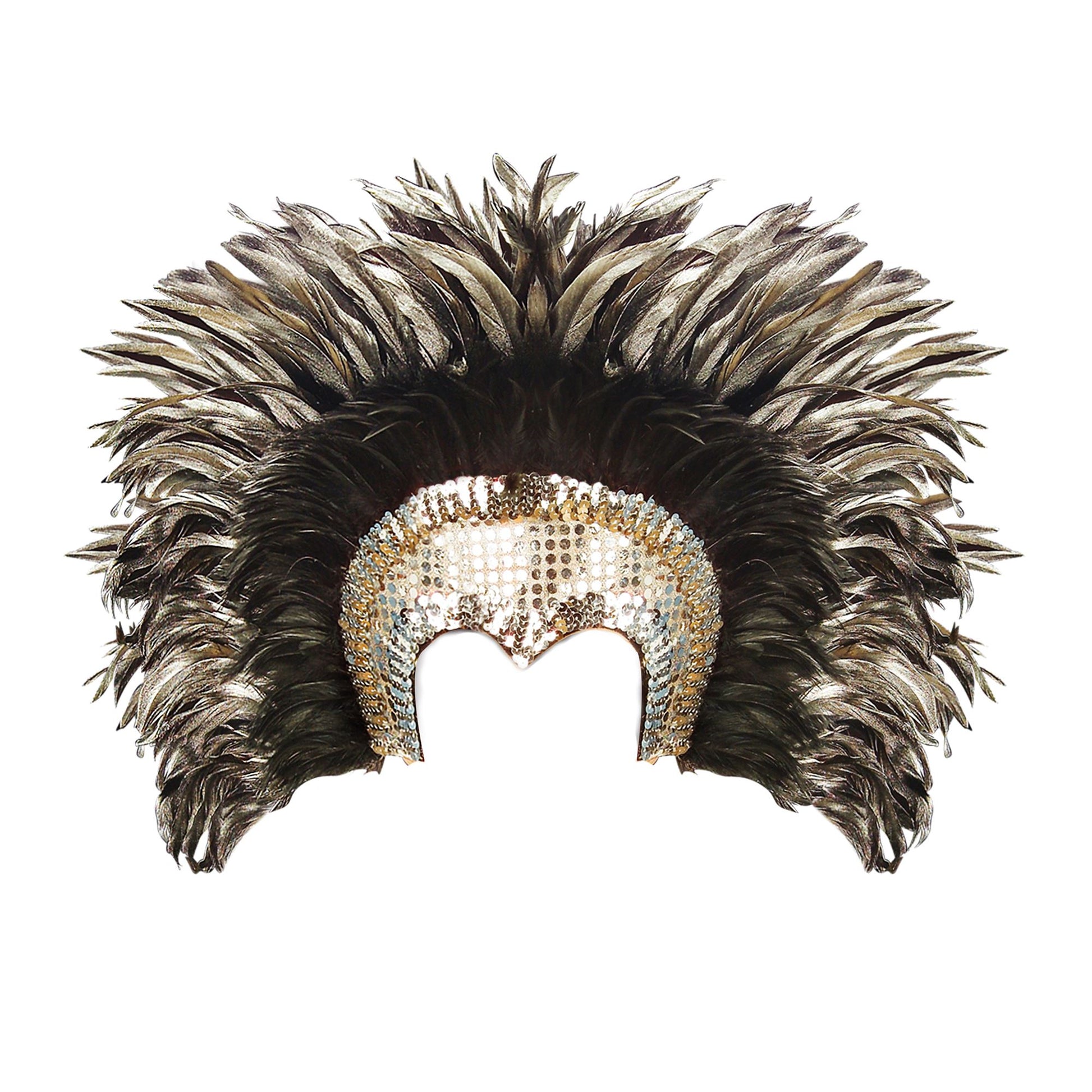 "KABARETT FEDERKOPFSCHMUCK" - silber – Vorderansicht