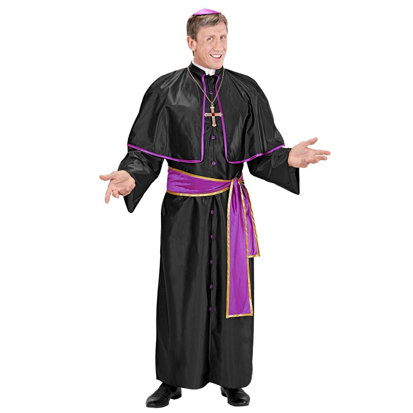"KARDINAL" (Robe mit Pelerine, Gürtel, Kalotte) – Vorderansicht