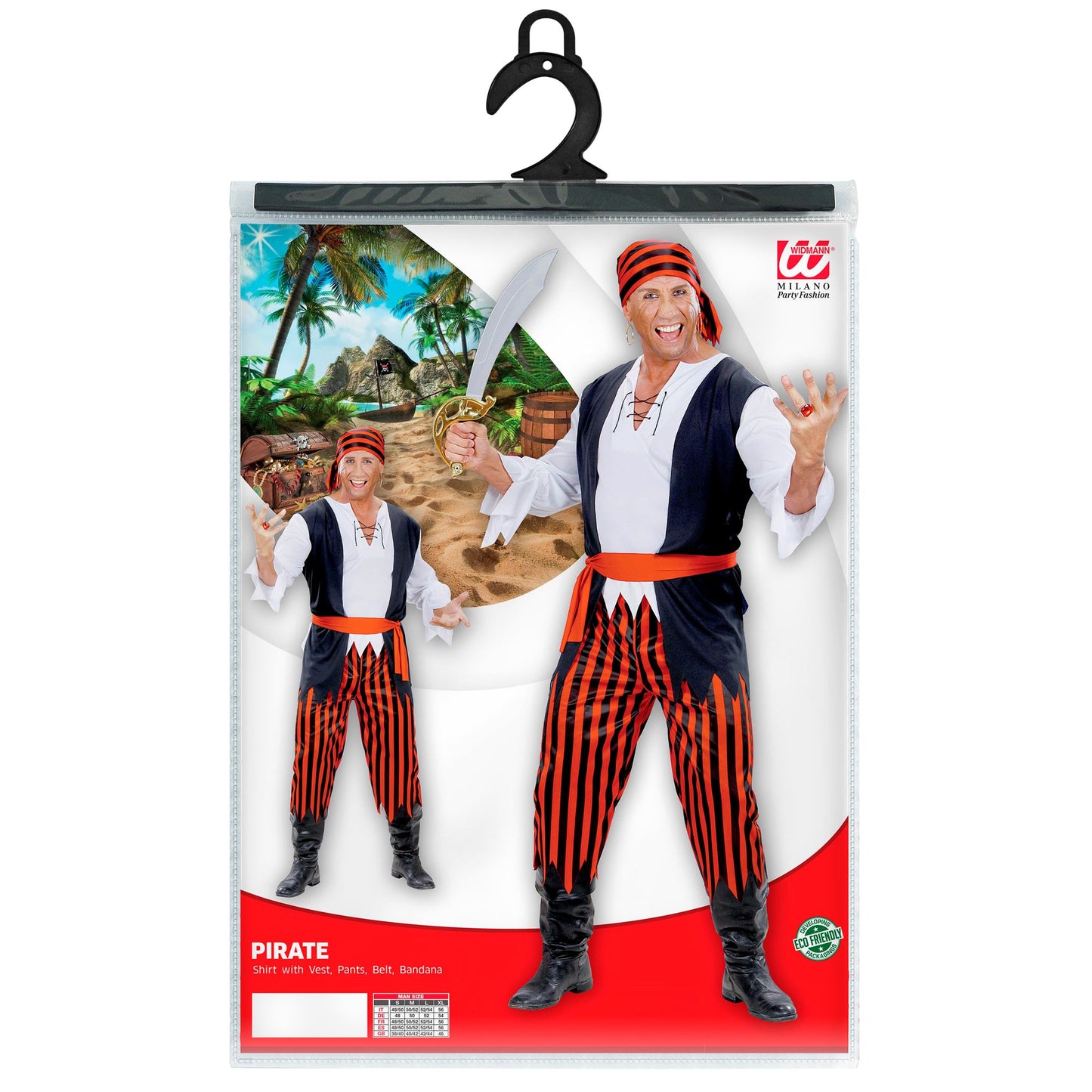 "KARIBISCHER PIRAT" (Hemd mit Weste, Hose, Gürtel, Bandana) – Ansicht 3