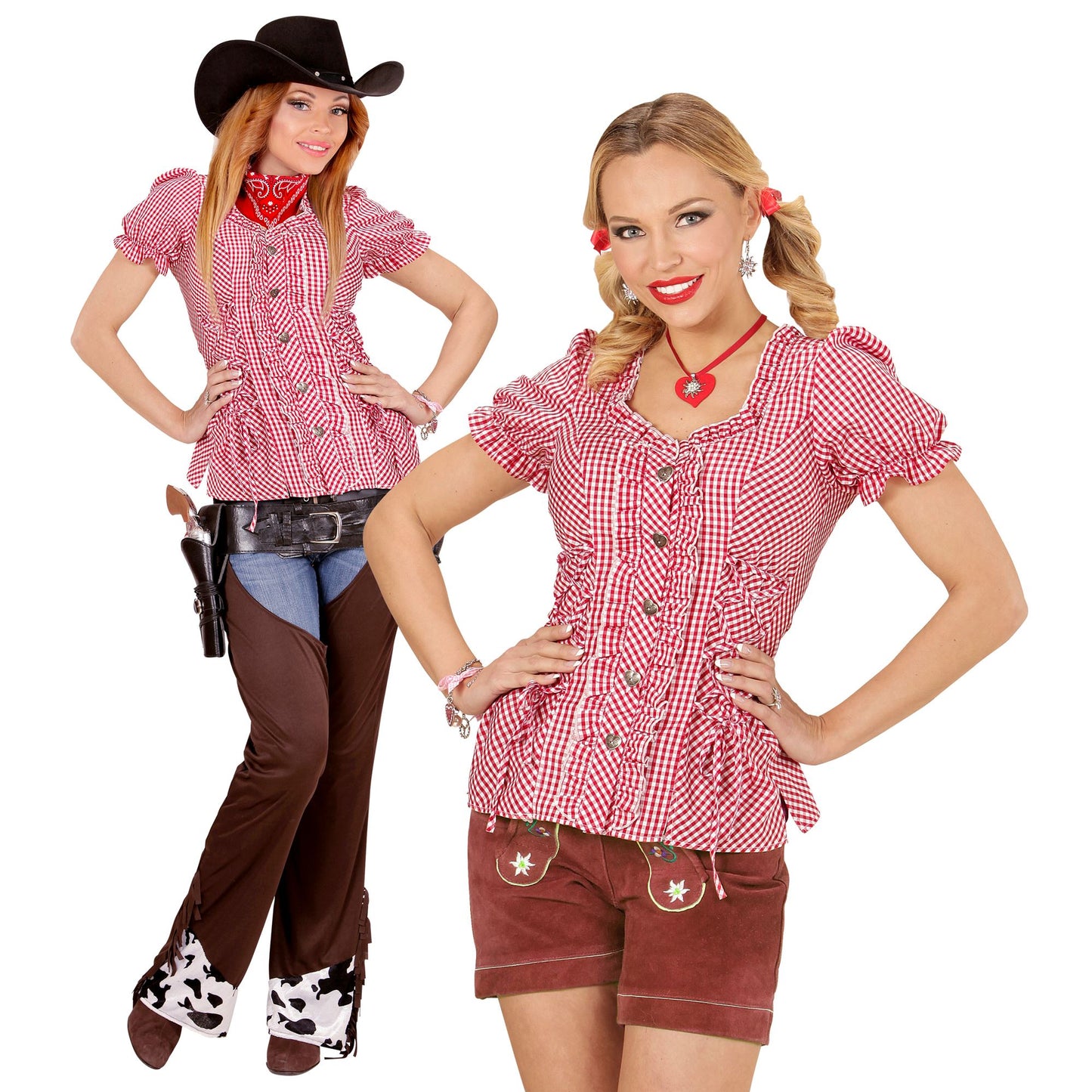 "KARIERTE ROTE BLUSE" – Vorderansicht