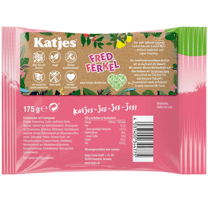 Katjes Fred Ferkel 175g - Fruchtgummi Schaumzucker – Seitenansicht