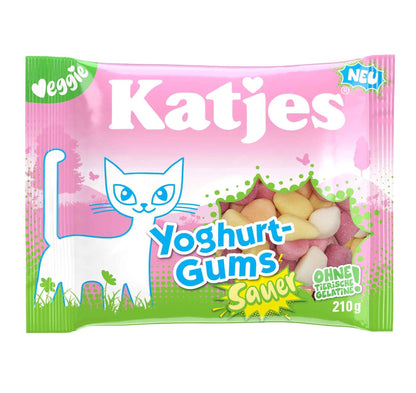 Katjes Yoghurt-Gums Sauer 210 g – Gelatinefreies softes Joghurt-Fruchtgummi