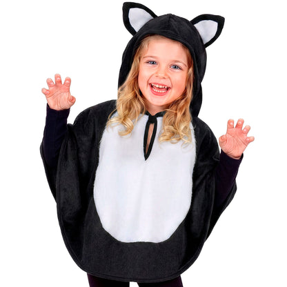 "KATZE AUS PLÜSCH" (Poncho mit Kapuze) – Detailansicht