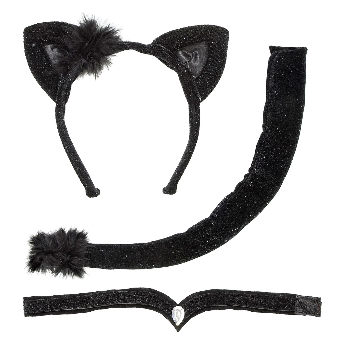 "KATZE" Dress- Up- Set (Ohren, Halsband, Schwanz) – Vorderansicht