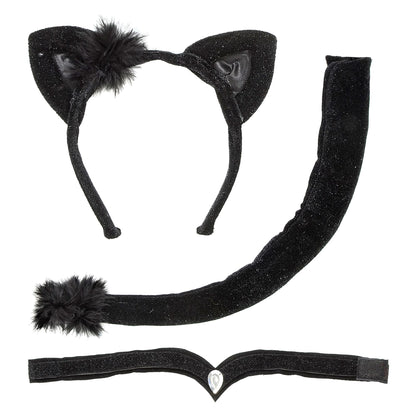 "KATZE" Dress- Up- Set (Ohren, Halsband, Schwanz) – Vorderansicht