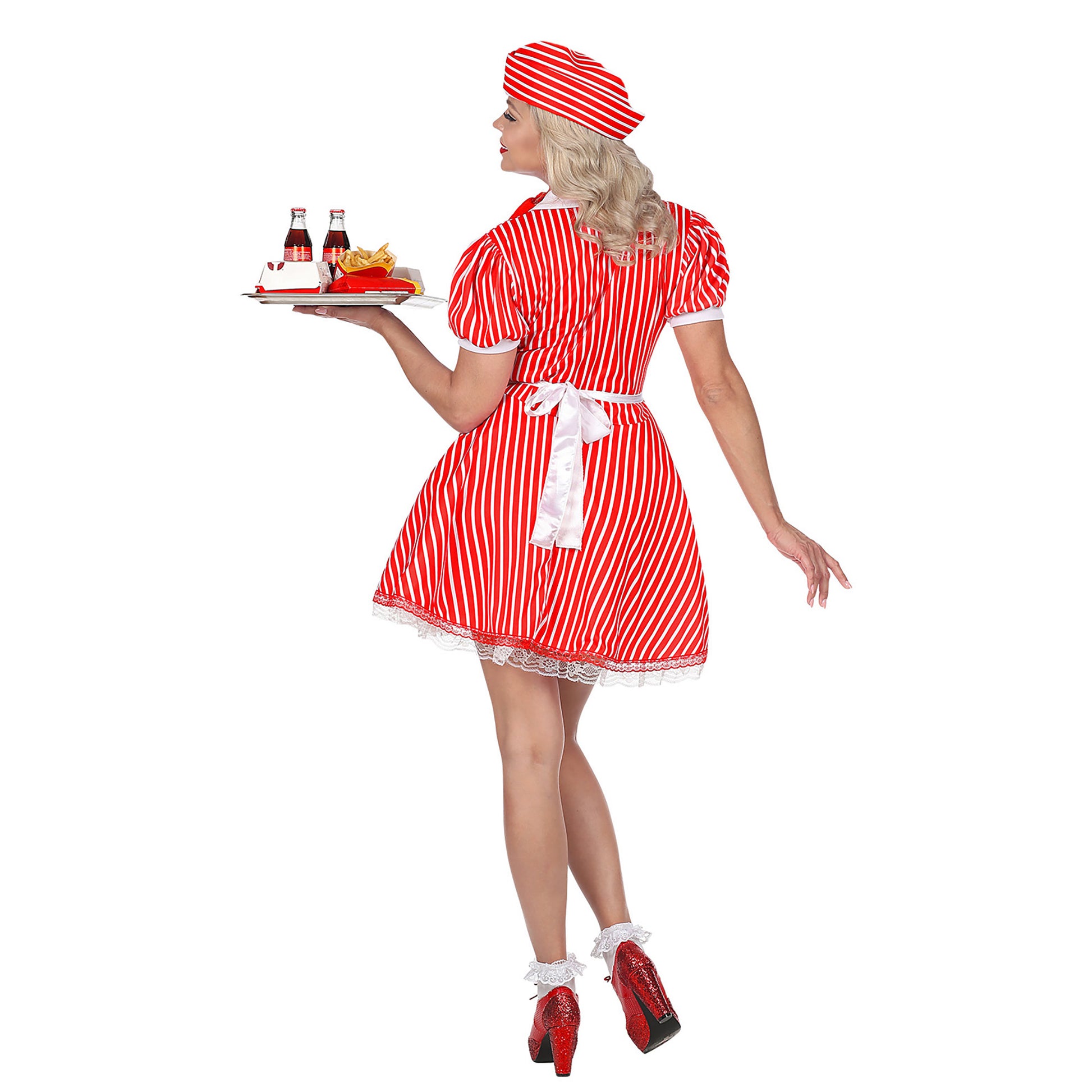 "KELLNERIN 50er JAHRE" (Kleid mit Petticoat, Schürze, Pin, Halstuch, Haube) – Ansicht 4