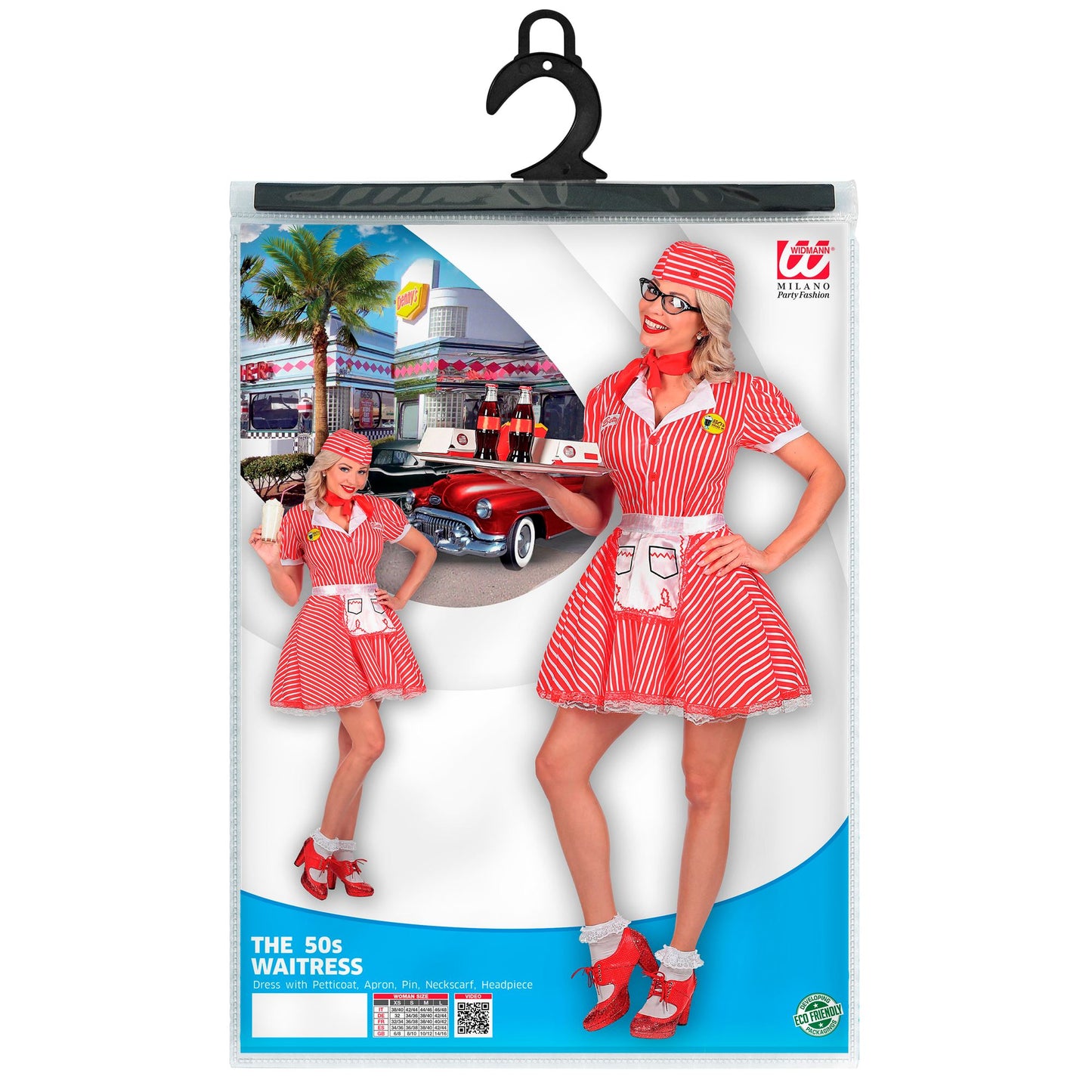 "KELLNERIN 50er JAHRE" (Kleid mit Petticoat, Schürze, Pin, Halstuch, Haube) – Ansicht 5
