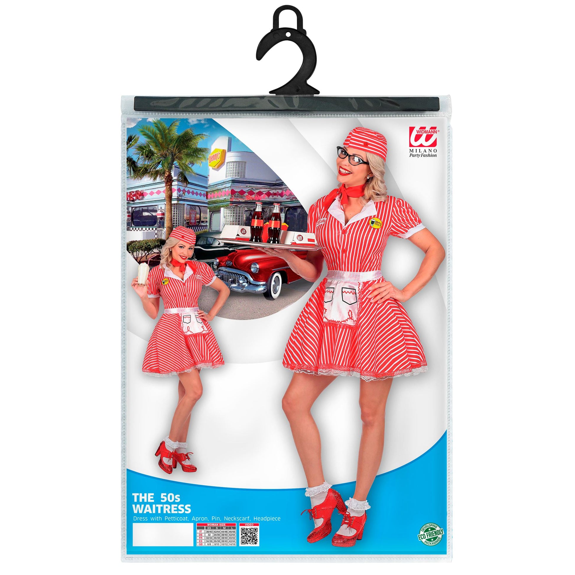 "KELLNERIN 50er JAHRE" (Kleid mit Petticoat, Schürze, Pin, Halstuch, Haube) – Ansicht 5