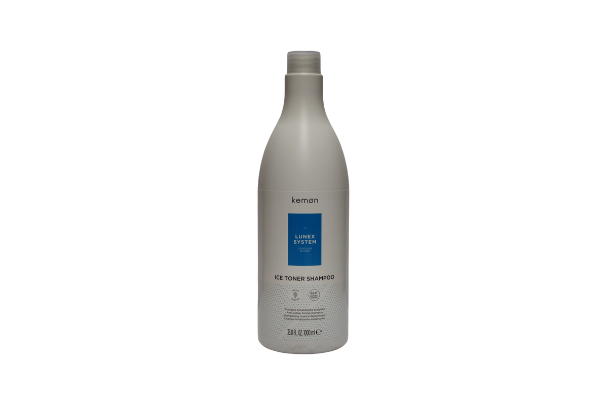 Kemon, Lunex System Ice Toner Shampoo, Haarbehandlung Shampoo, 1000 ml