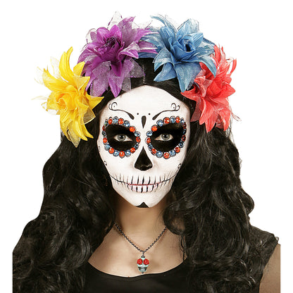 "KETTE MIT HELLBLAUEN TOTENKOPF UND ROTEN ROSEN ALS AUGEN" – Ansicht 4