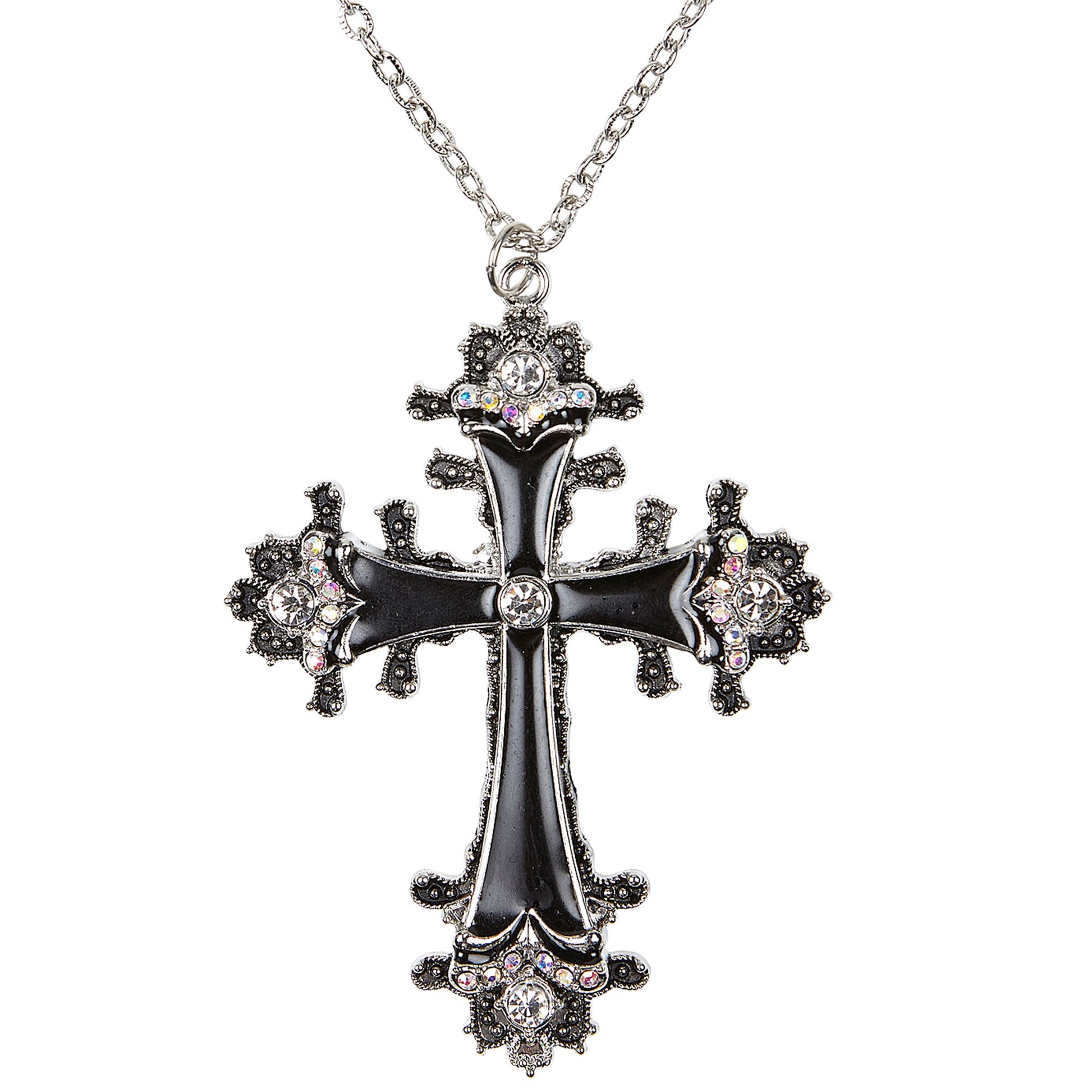 "KETTE MIT SCHWARZEM STRASSKREUZ" – Vorderansicht