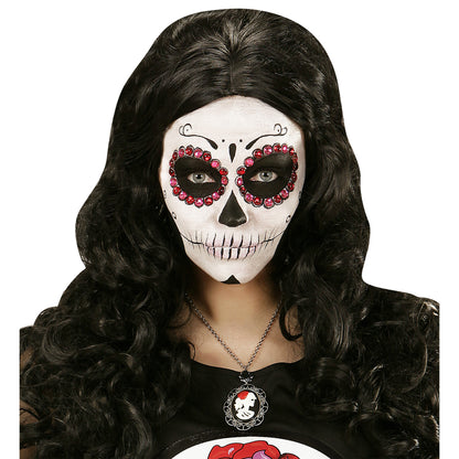 "KETTE MIT SCHWARZER ROSE & TOTENKOPF-KAMEE" – Ansicht 4