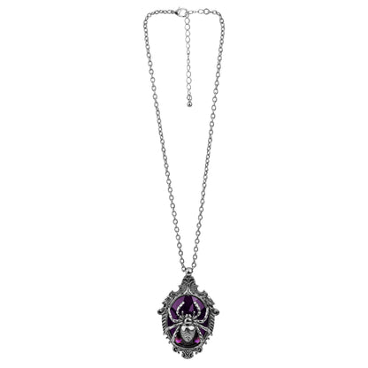 "KETTE MIT SPINNE UND VIOLETTEM EDELSTEIN" – Detailansicht