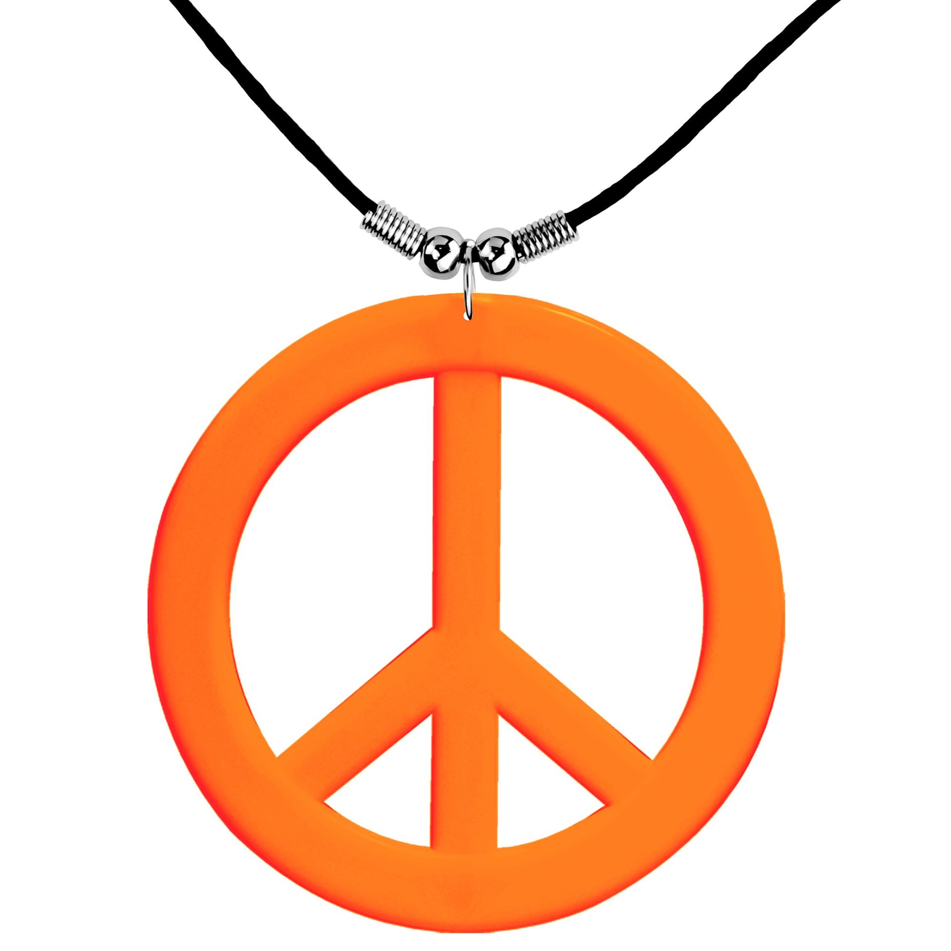 "KETTE PEACEZEICHEN NEON ORANGE" – Vorderansicht