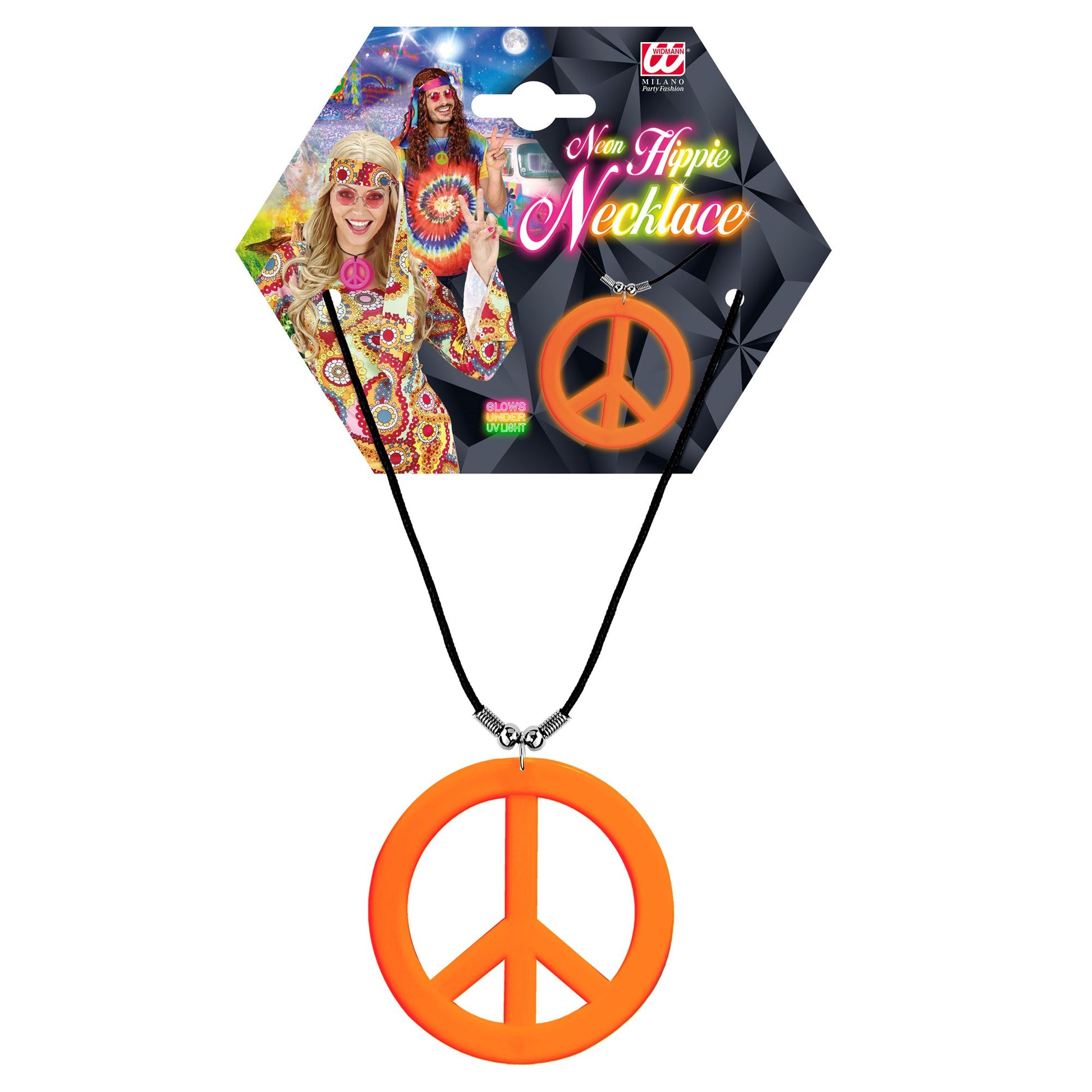 "KETTE PEACEZEICHEN NEON ORANGE" – Detailansicht