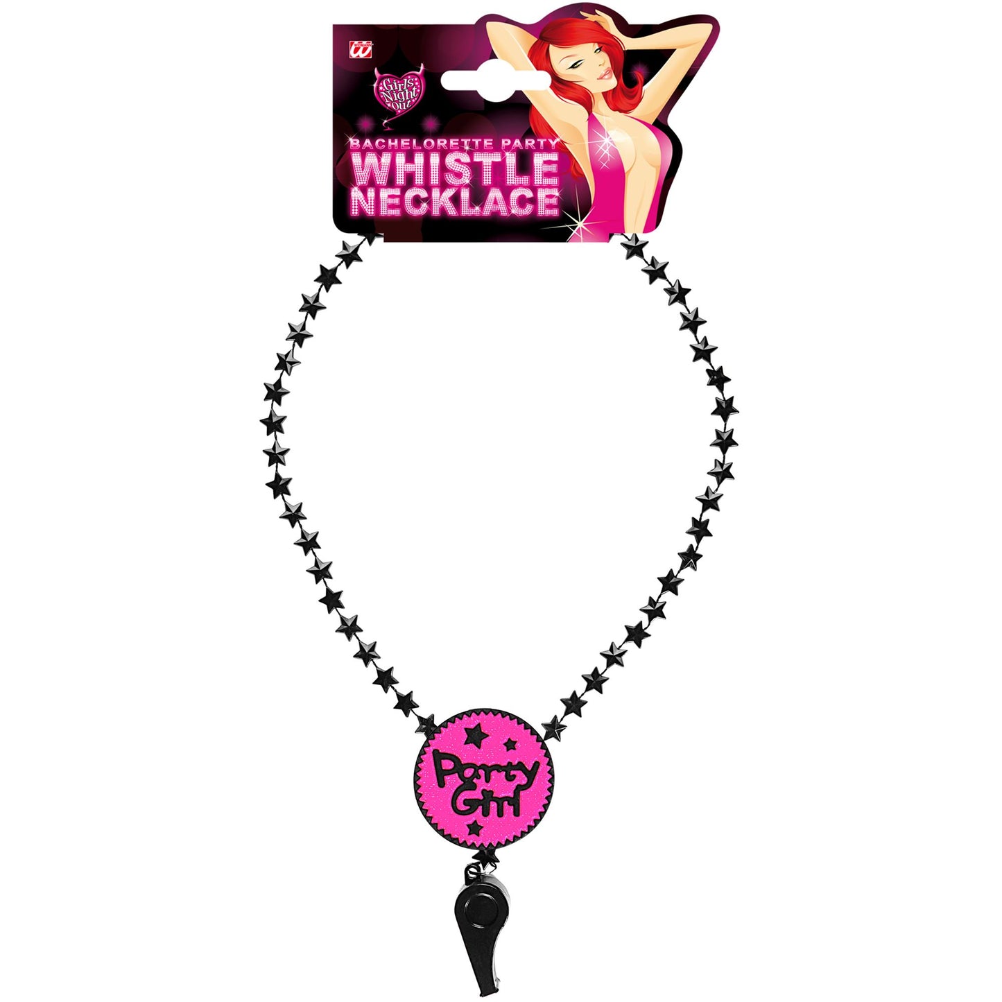 "KETTE TRILLERPFEIFE PARTY GIRL" – Detailansicht