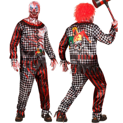 "KILLER CLOWN FAST COSTUME" (Oberteil, Hose, Handschuhe, Maske) – Detailansicht