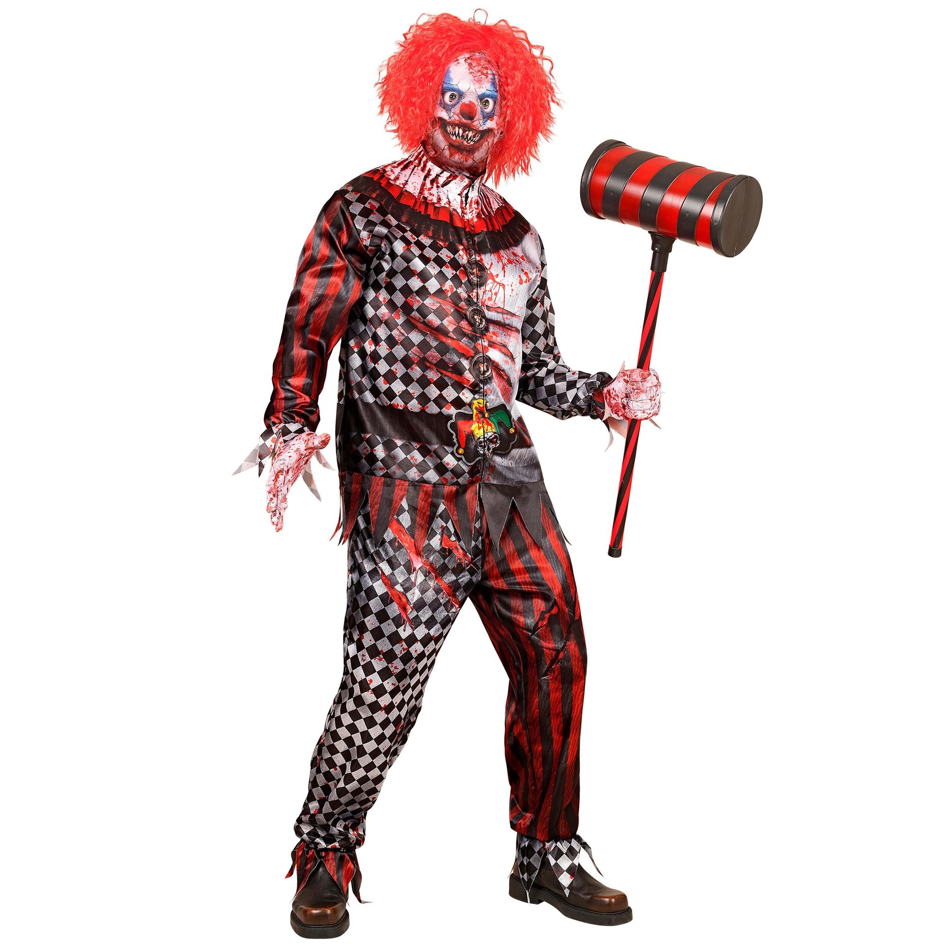 "KILLER CLOWN FAST COSTUME" (Oberteil, Hose, Handschuhe, Maske) – Ansicht 5