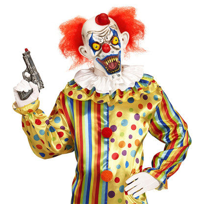 "KILLER CLOWN MASKE MIT HAAREN UND MINIHUT" – Detailansicht