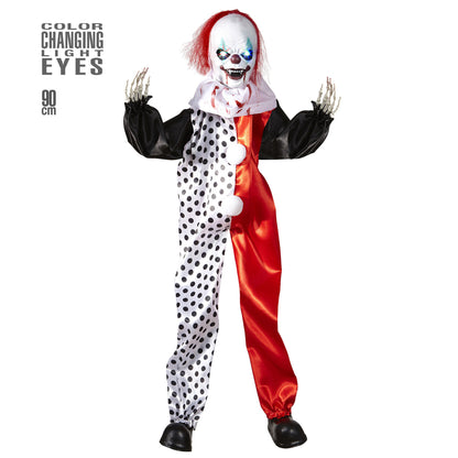 "KILLER-CLOWN MIT LEUCHTENDEN FARBWECHSELNDEN AUGEN" 90 cm – Vorderansicht