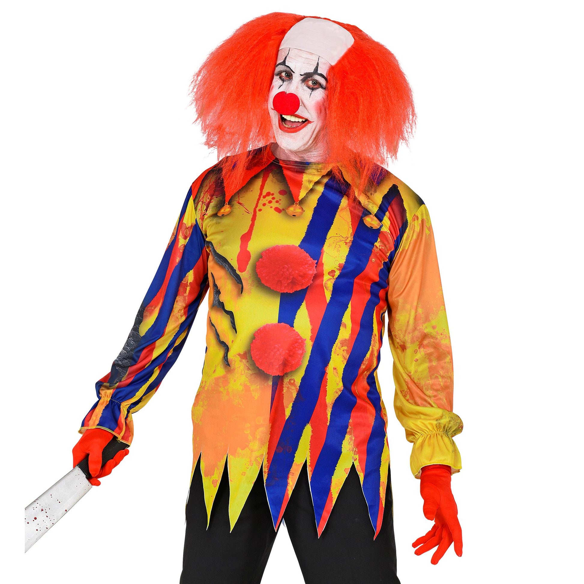 "KILLERCLOWN" (fotorealistisch bedrucktes Langarmshirt) – Vorderansicht