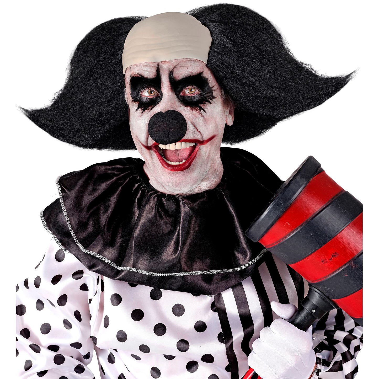 "KILLERCLOWN GLATZE MIT SCHWARZEN HAAREN" in Box – Vorderansicht
