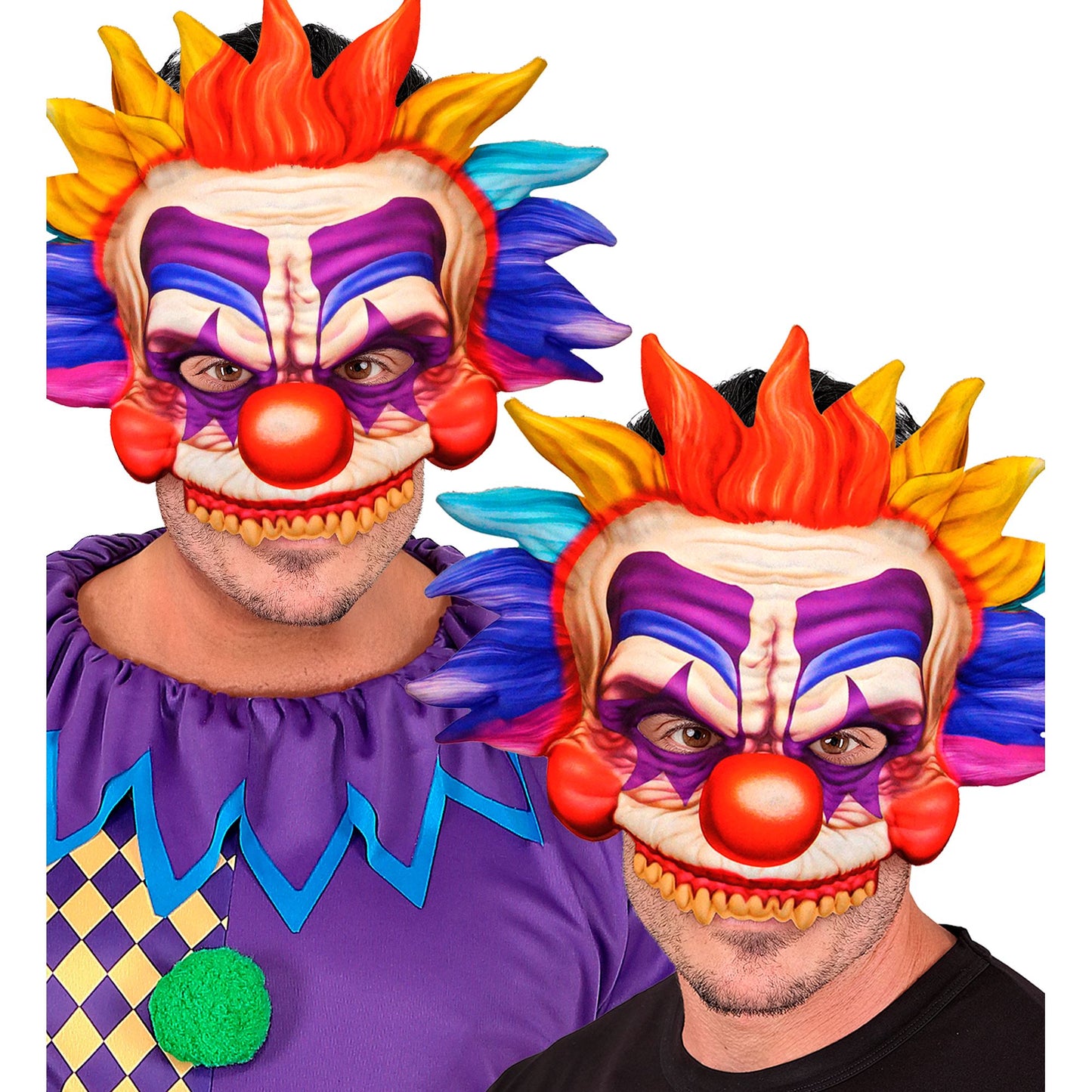"KILLERCLOWN MASKE KINNLOS AUS STOFF" – Ansicht 3
