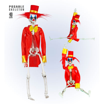 "KILLERCLOWN SKELETT" 40 cm - bewegliche Arme und Beine – Vorderansicht