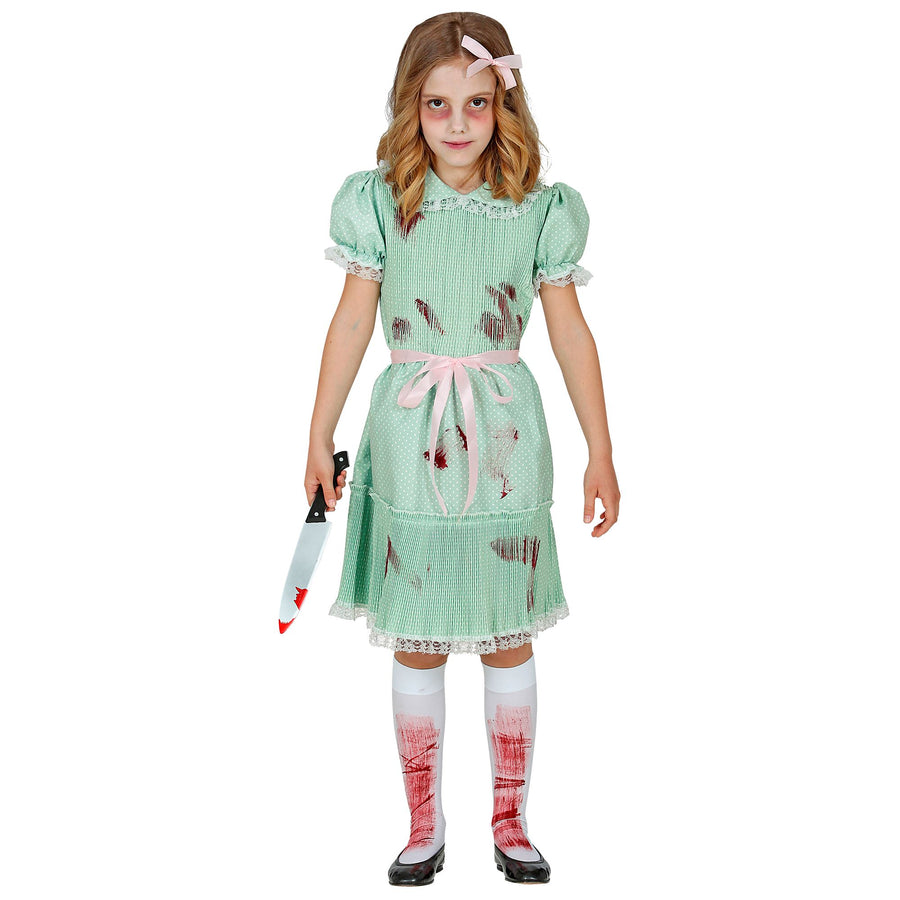 "KILLERPUPPE" (Kleid, Gürtel, Strümpfe) – Detailansicht