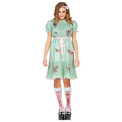 "KILLERPUPPE" (Kleid, Gürtel, Strümpfe) – Detailansicht