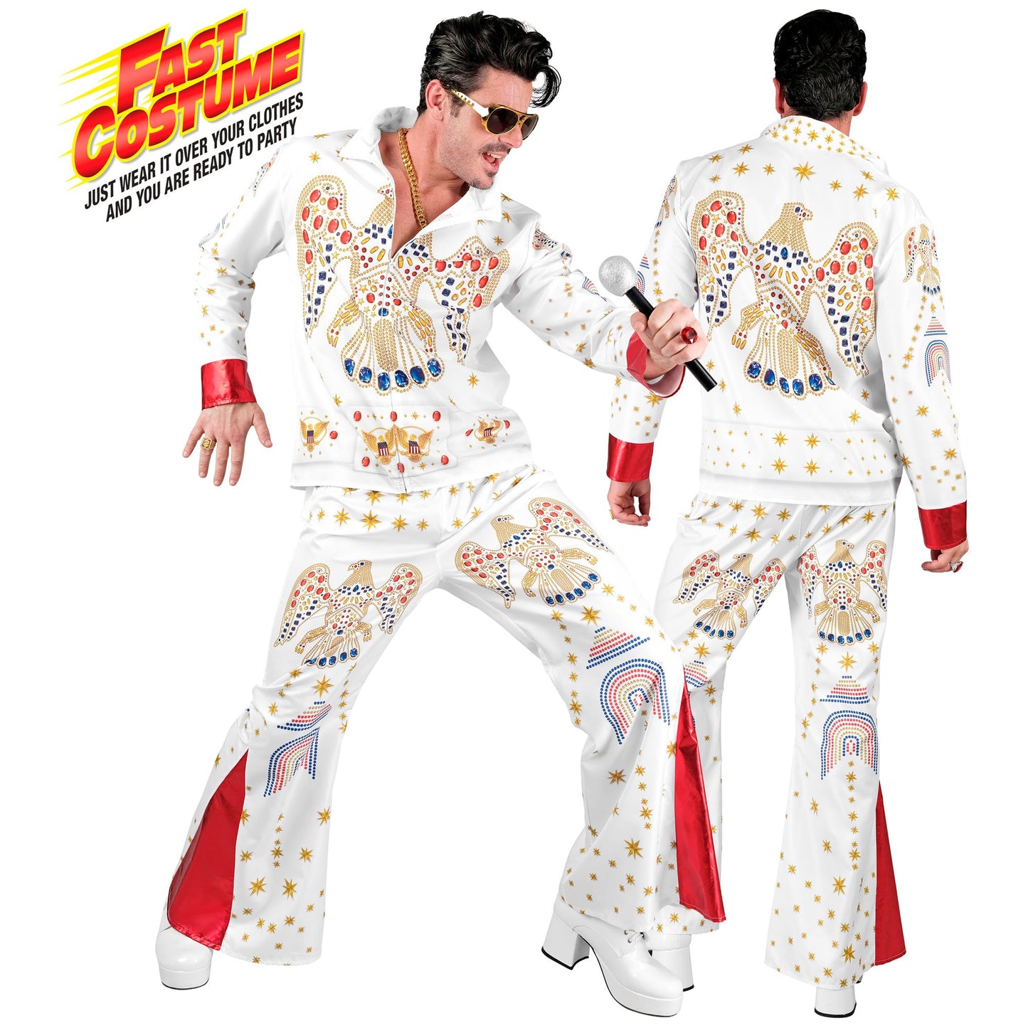 "KING OF ROCK'N'ROLL FAST COSTUME" (Oberteil, Hose) – Vorderansicht