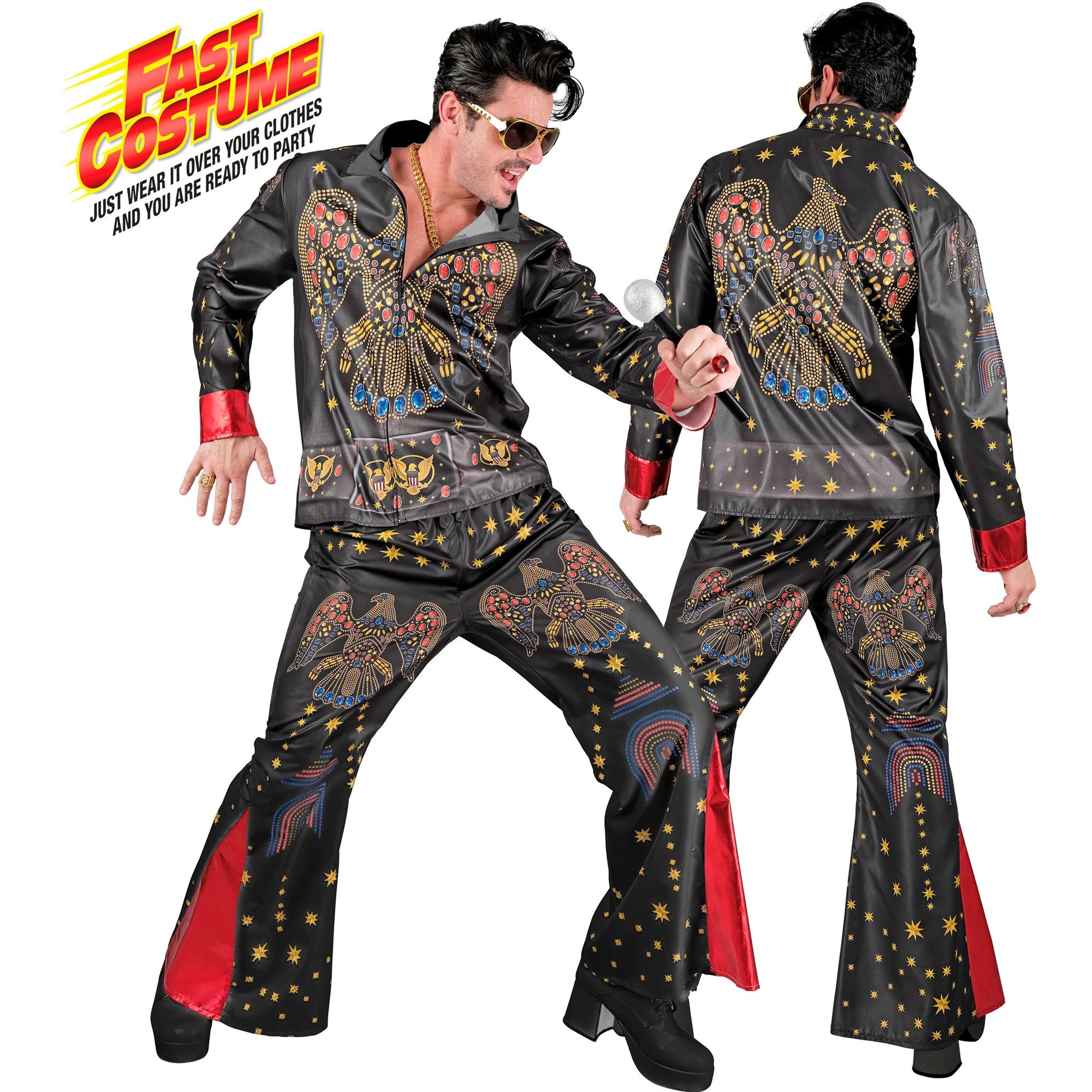 "KING OF ROCK'N'ROLL FAST COSTUME" (Oberteil, Hose) – Vorderansicht