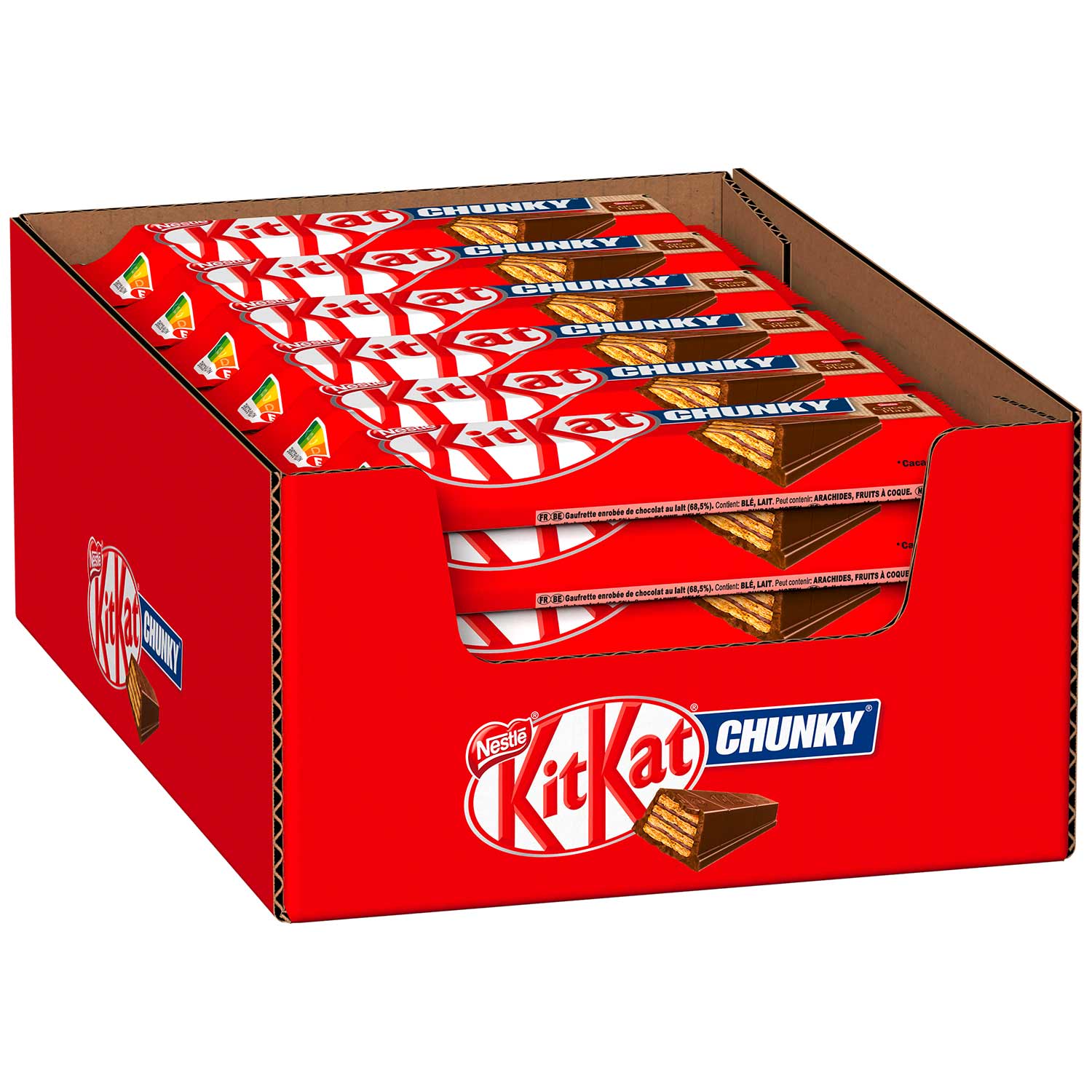 KitKat Chunky Classic 24×40g mit 24 Knusperwaffel Riegeln – Detailansicht