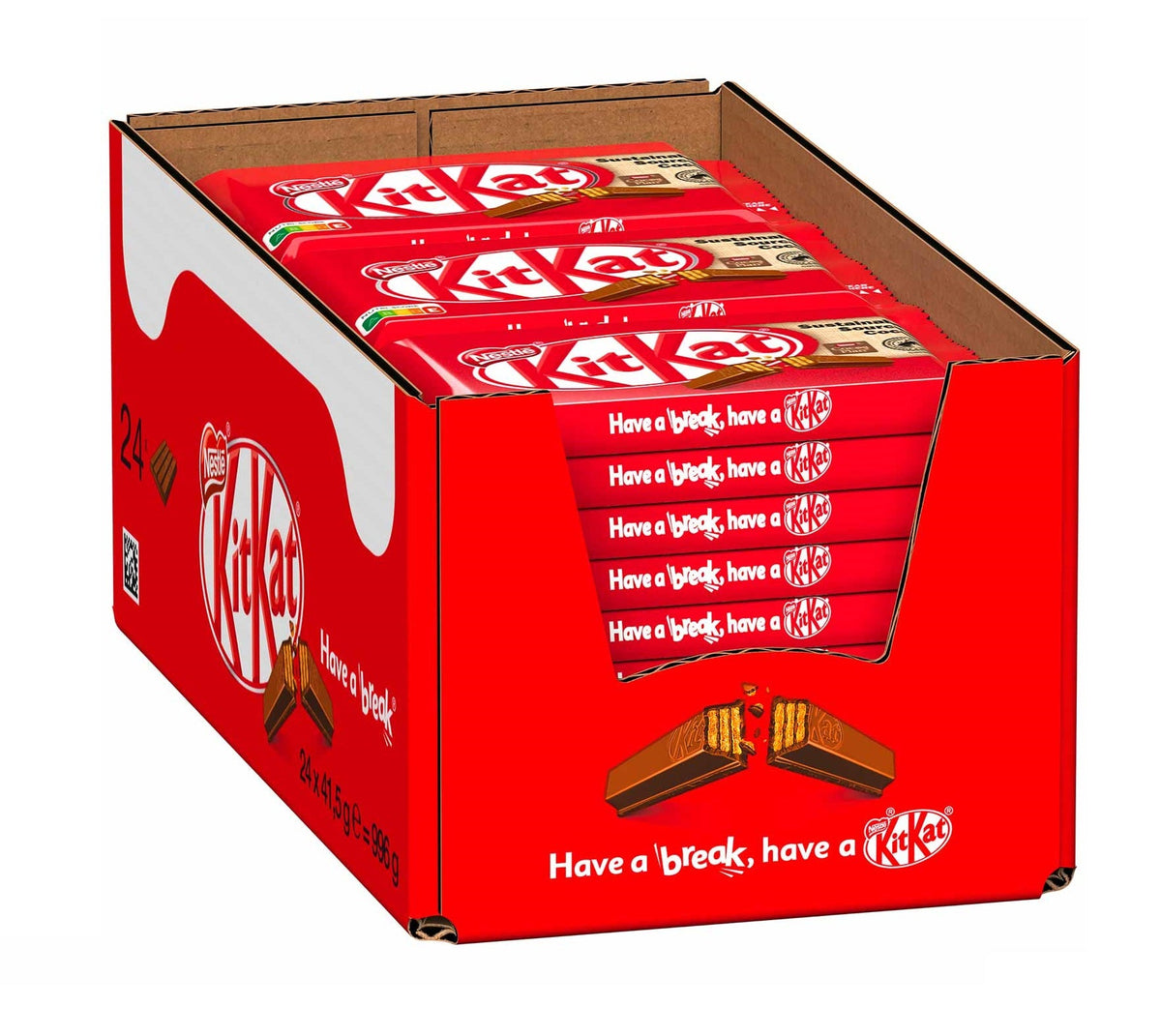 KitKat Classic Thekendisplay 24x41,5 g Knusperwaffeln in Milchschokolade