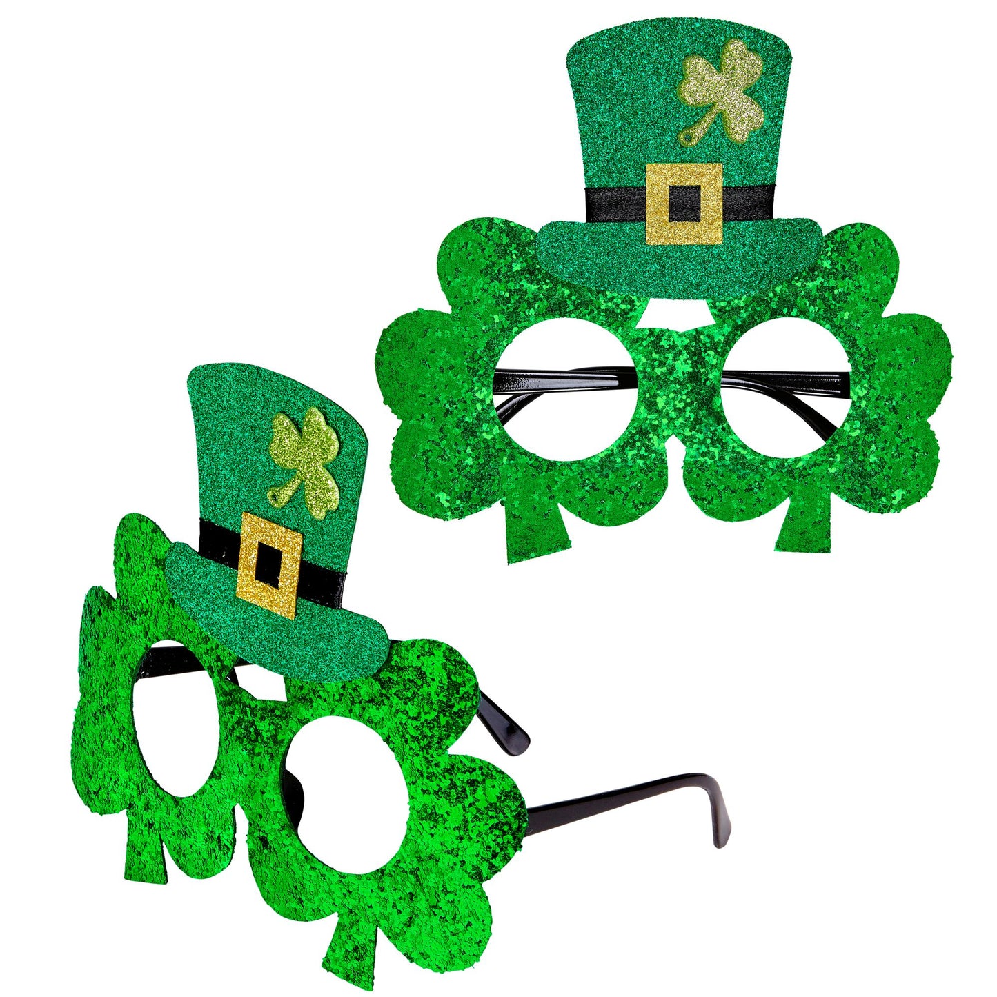 "KLEEBLATTBRILLE ST. PATRICK'S DAY MIT MINIZILINDERHUT" – Vorderansicht
